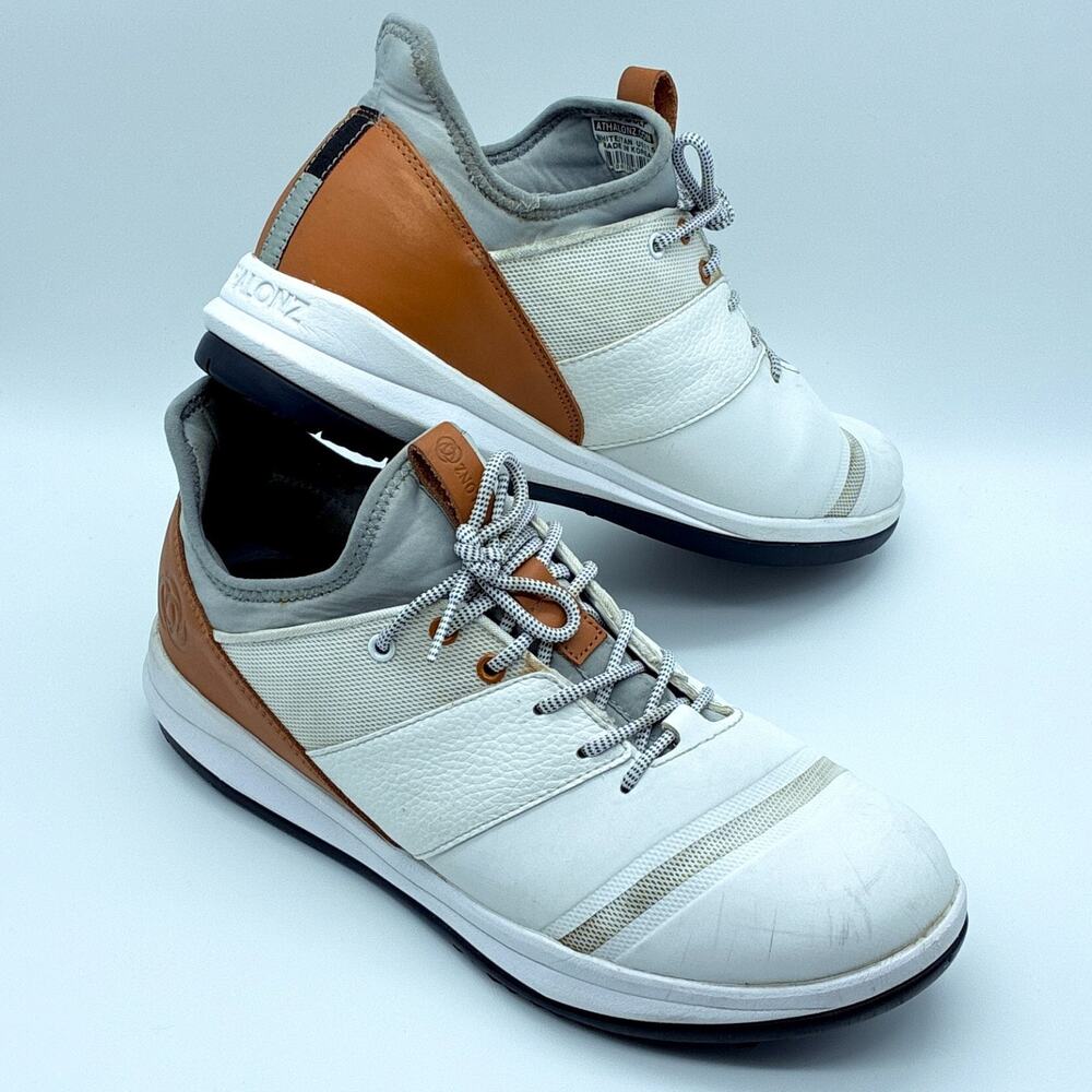 Athalonz EnVe Golf Shoes Mens 11.5 White Tan Preppy Outdoors Summer